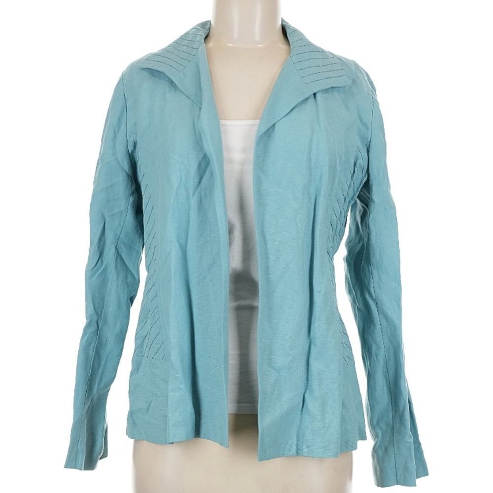 Neiman Marcus Aqua Blue Blazer Silk Linen Blend Blazer Size 8 Medium